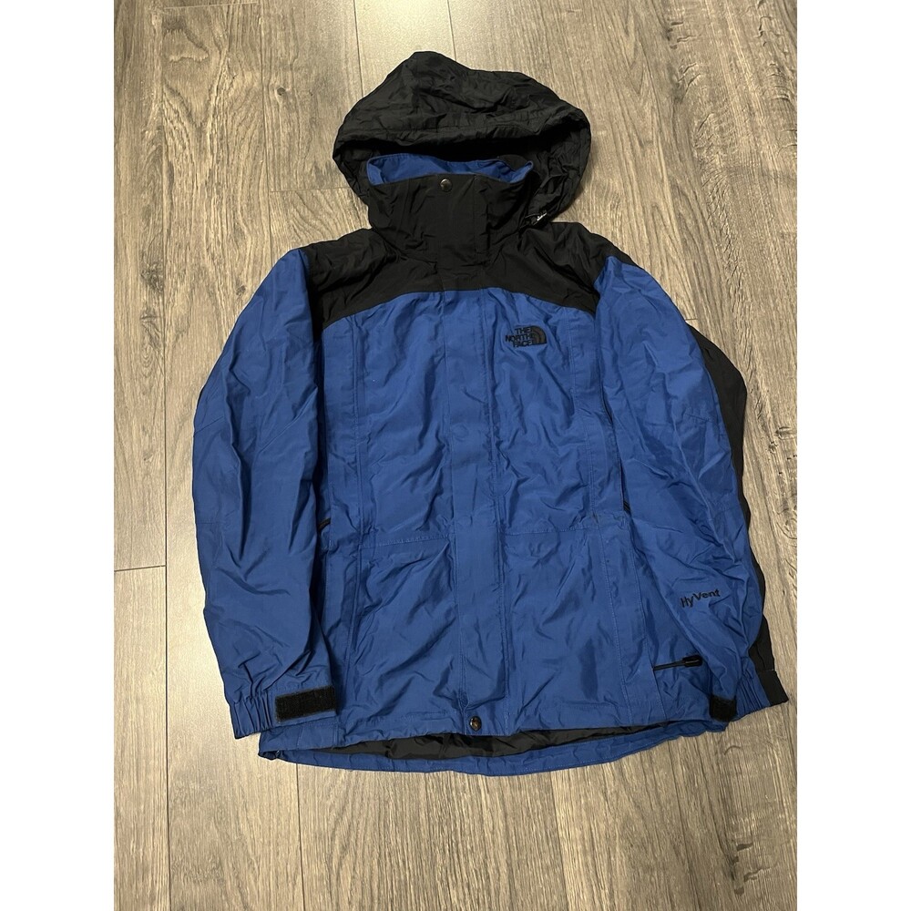 Vintage Y2K The North Face Shell Jacket Men L Blue/Black Full Zip Hyvent Hooded